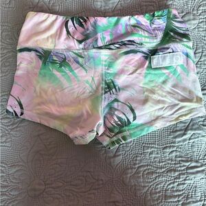 Fleo Pastel Palm Print Athletic Shorts